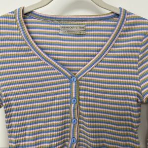 Striped Urban Outfitters cropped long sleeve